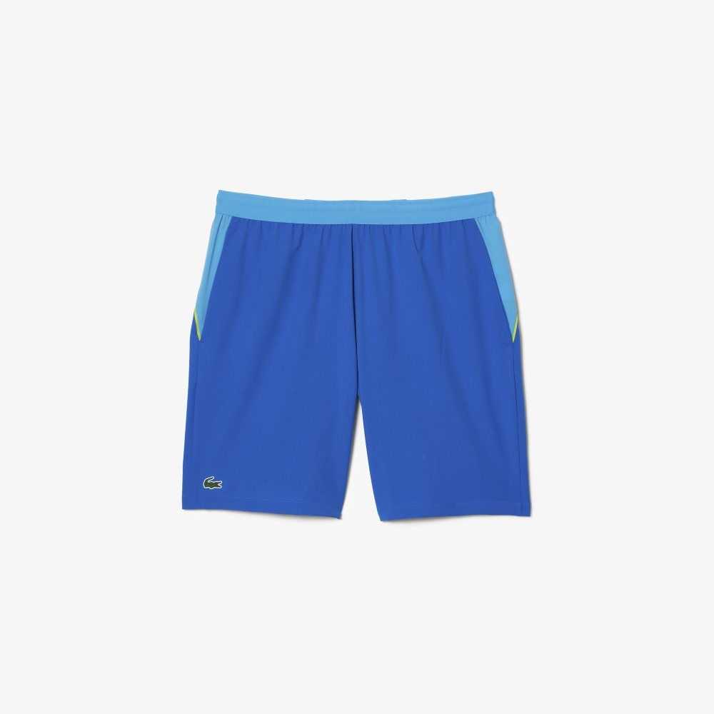 Lacoste SPORT x Novak Djokovic Color-Block Shorts Blue / Yellow | WBTN-53410