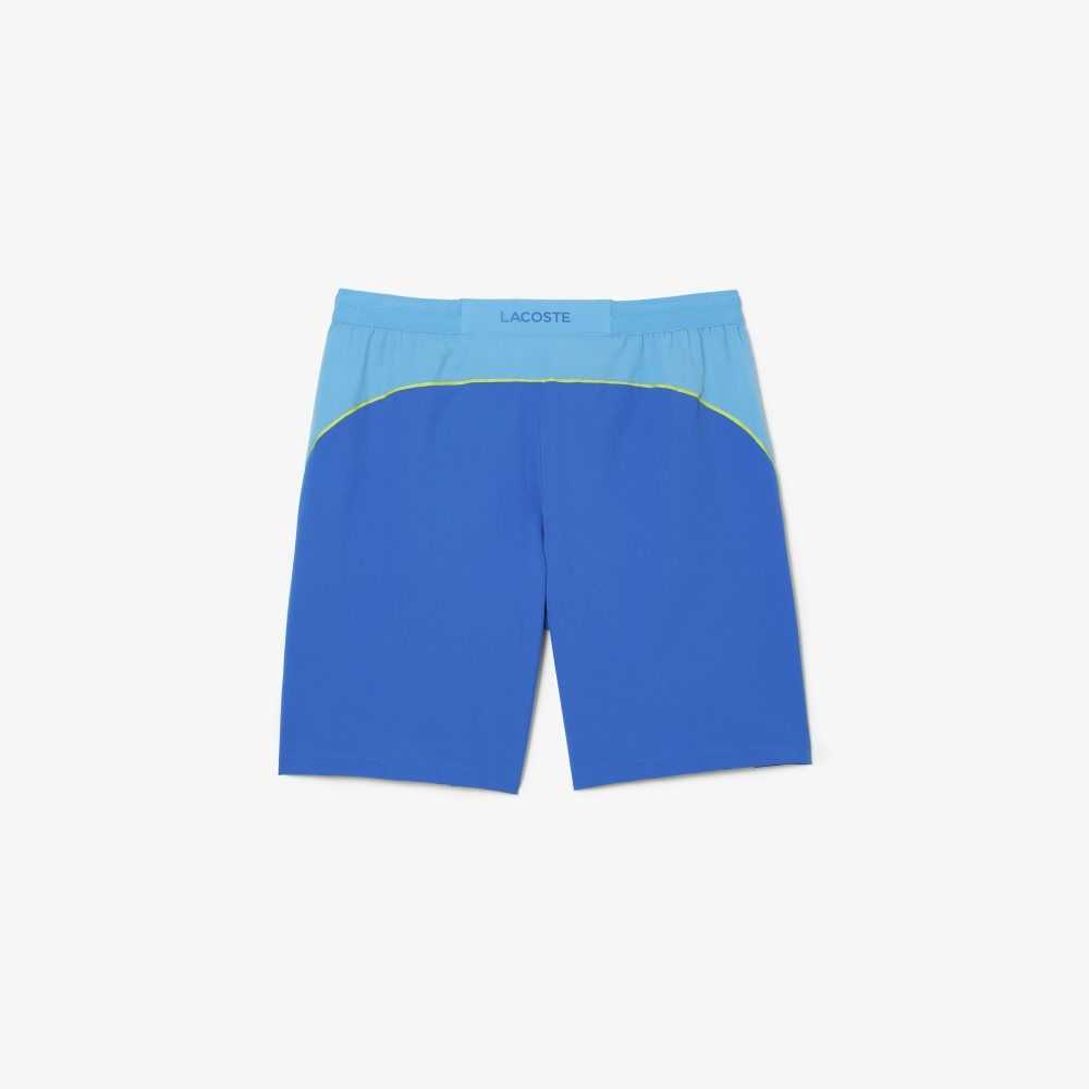 Lacoste SPORT x Novak Djokovic Color-Block Shorts Blue / Yellow | WBTN-53410