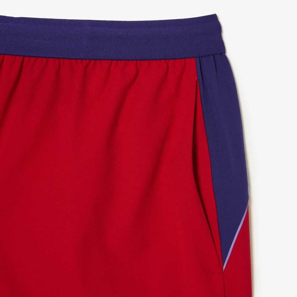 Lacoste SPORT x Novak Djokovic Color-Block Shorts Red / Purple | WGRB-34270