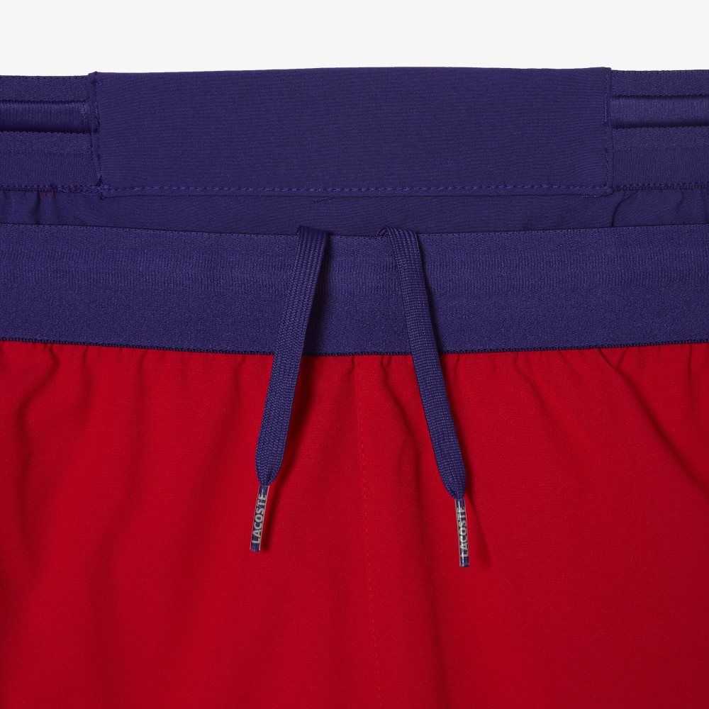 Lacoste SPORT x Novak Djokovic Color-Block Shorts Red / Purple | WGRB-34270