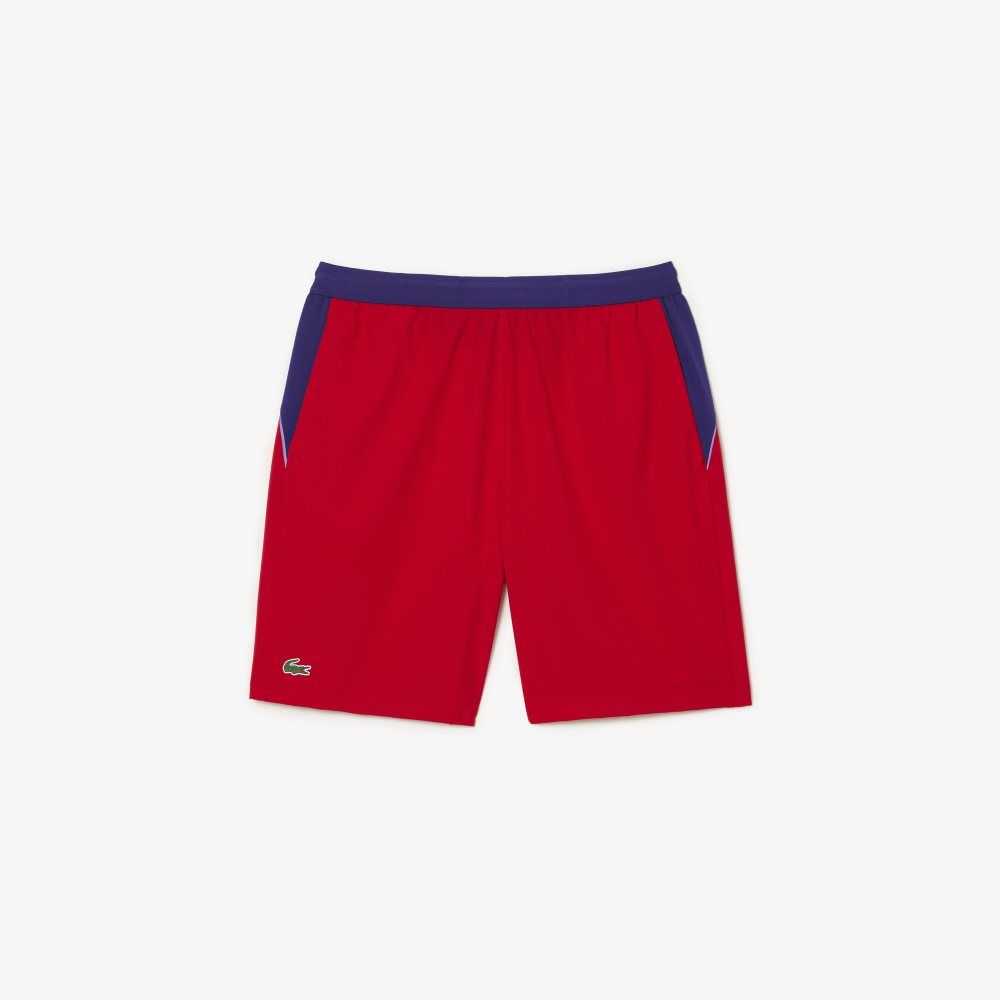 Lacoste SPORT x Novak Djokovic Color-Block Shorts Red / Purple | WGRB-34270
