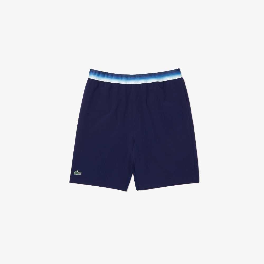 Lacoste SPORT x Novak Djokovic Light Stretch Shorts Blue | QEGA-59064