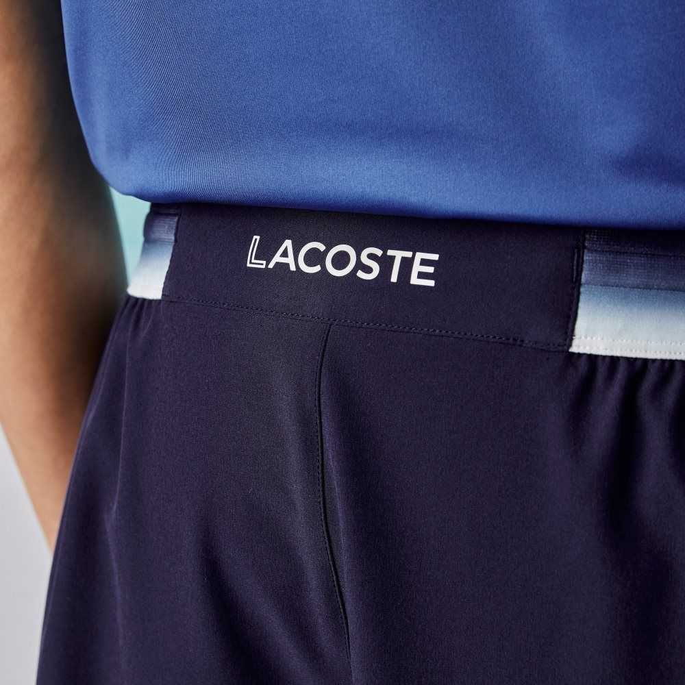 Lacoste SPORT x Novak Djokovic Light Stretch Shorts Blue | QEGA-59064