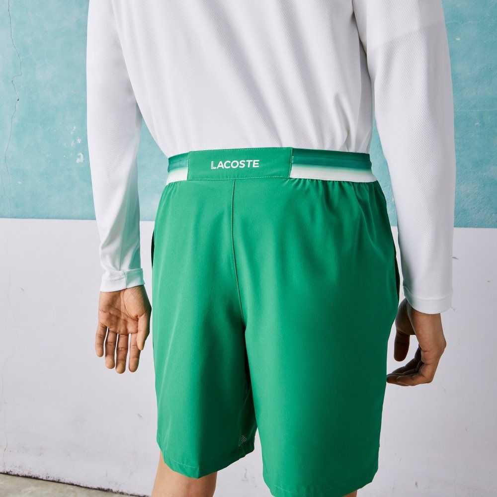 Lacoste SPORT x Novak Djokovic Light Stretch Shorts Green | XUBH-73569