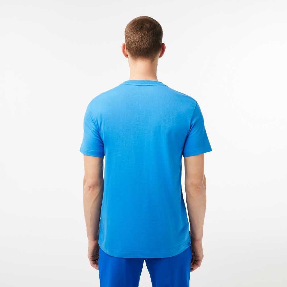 Lacoste SPORT x Novak Djokovic Printed T-Shirt Blue | ZXQW-52104