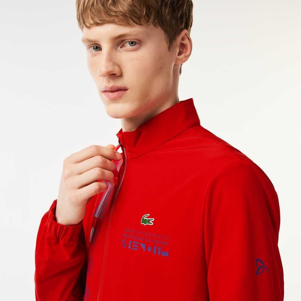 Lacoste SPORT x Novak Djokovic Track Jacket Red / Purple | DTNV-18437