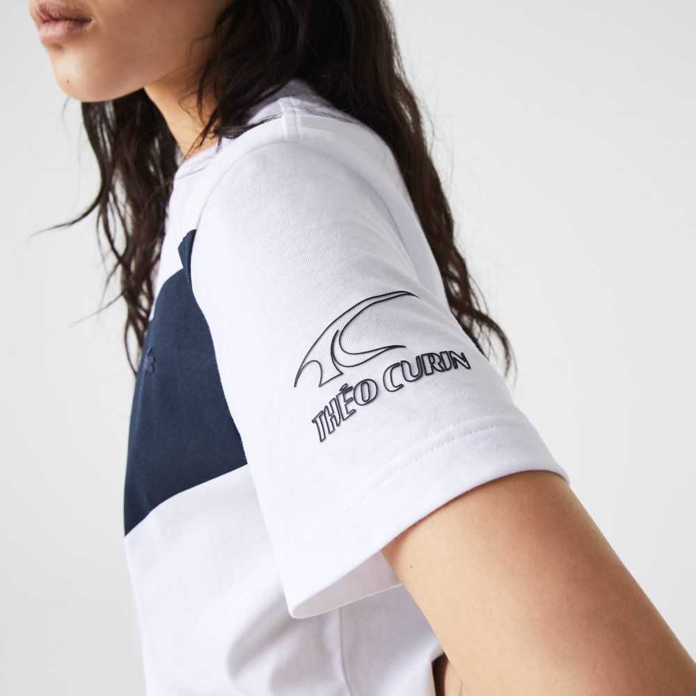 Lacoste SPORT x Theo Curin Graphic Jersey T-Shirt White / Navy Blue | YAKW-34621