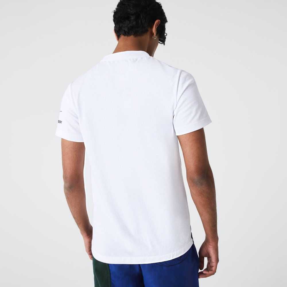 Lacoste SPORT x Theo Curin Graphic Jersey T-Shirt White / Navy Blue | YAKW-34621