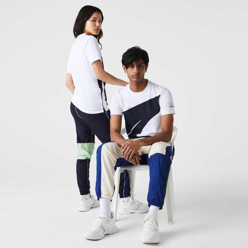 Lacoste SPORT x Theo Curin Graphic Jersey T-Shirt White / Navy Blue | YAKW-34621