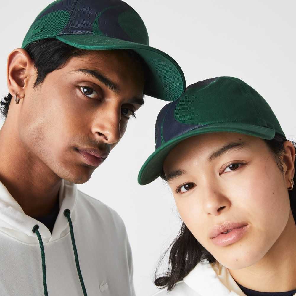 Lacoste SPORT x Theo Curin Organic Cotton Cap Green / Navy Blue | QOUH-27306