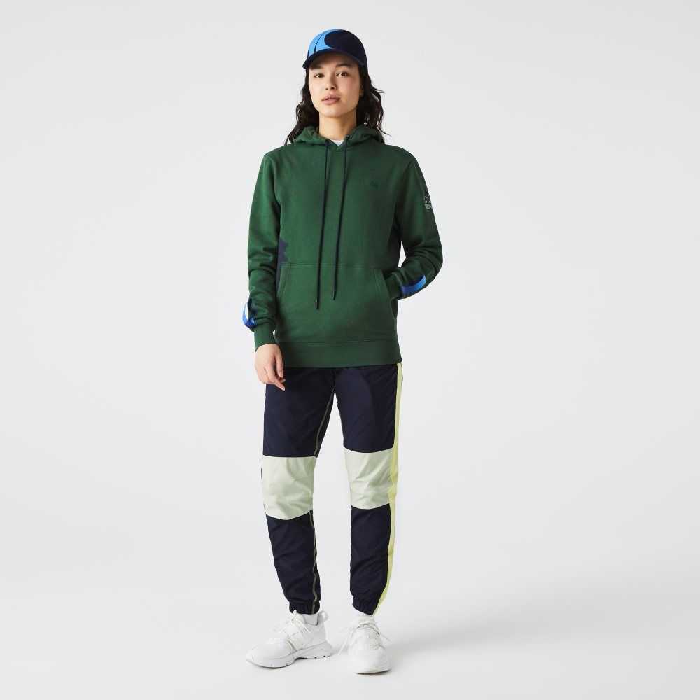 Lacoste SPORT x Theo Curin Organic Cotton Hoodie Green / Navy Blue | XOLS-14235