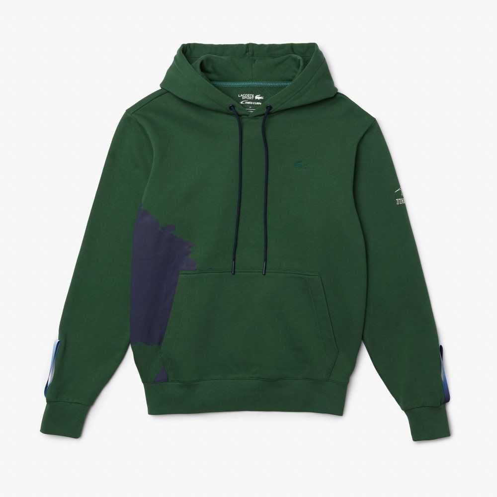 Lacoste SPORT x Theo Curin Organic Cotton Hoodie Green / Navy Blue | XOLS-14235