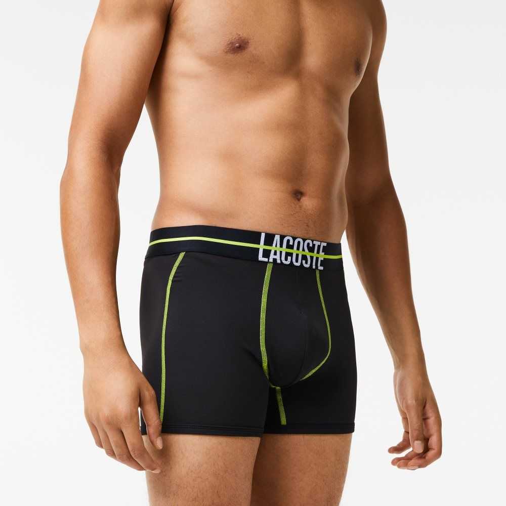 Lacoste Seamless Jersey Trunk Black / Yellow | CQFT-96712