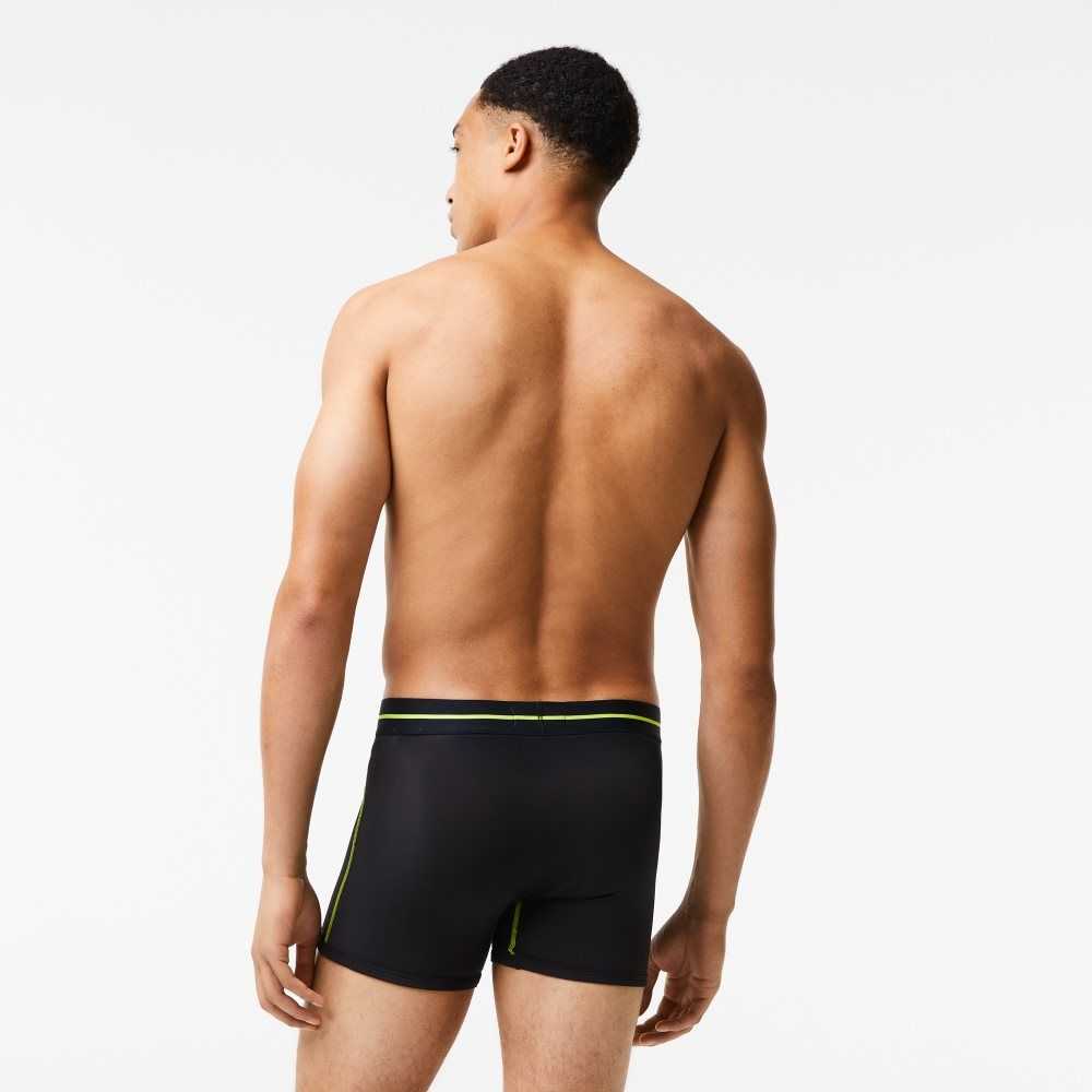 Lacoste Seamless Jersey Trunk Black / Yellow | CQFT-96712