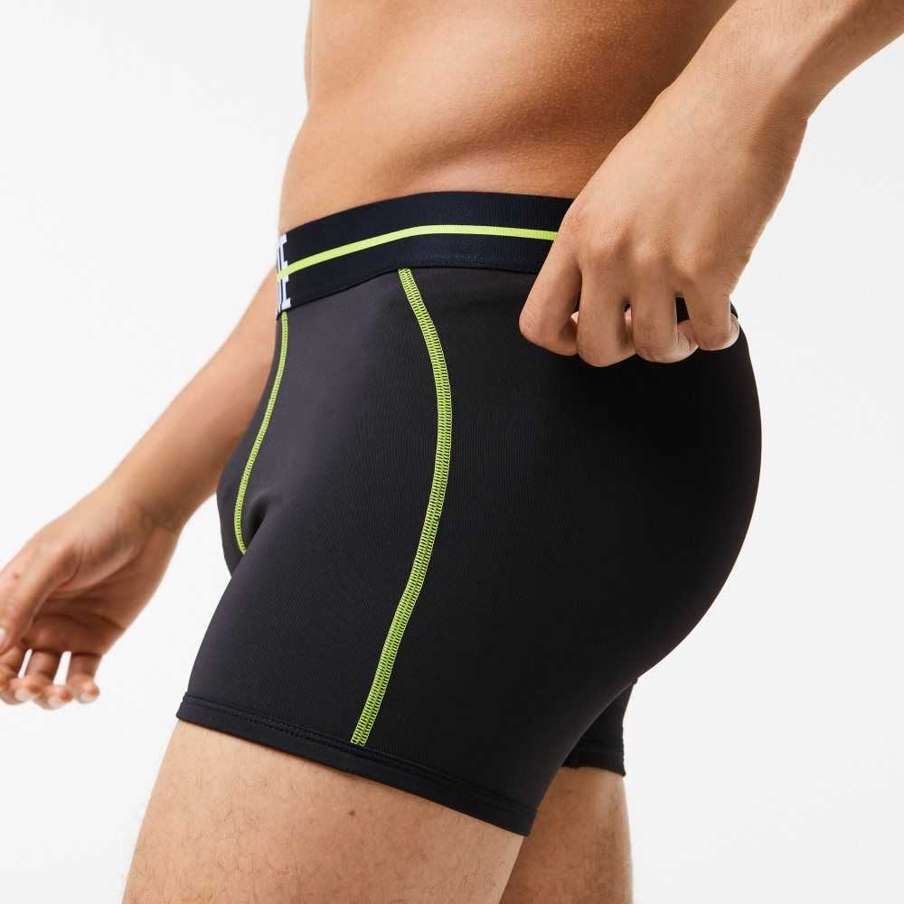 Lacoste Seamless Jersey Trunk Black / Yellow | CQFT-96712