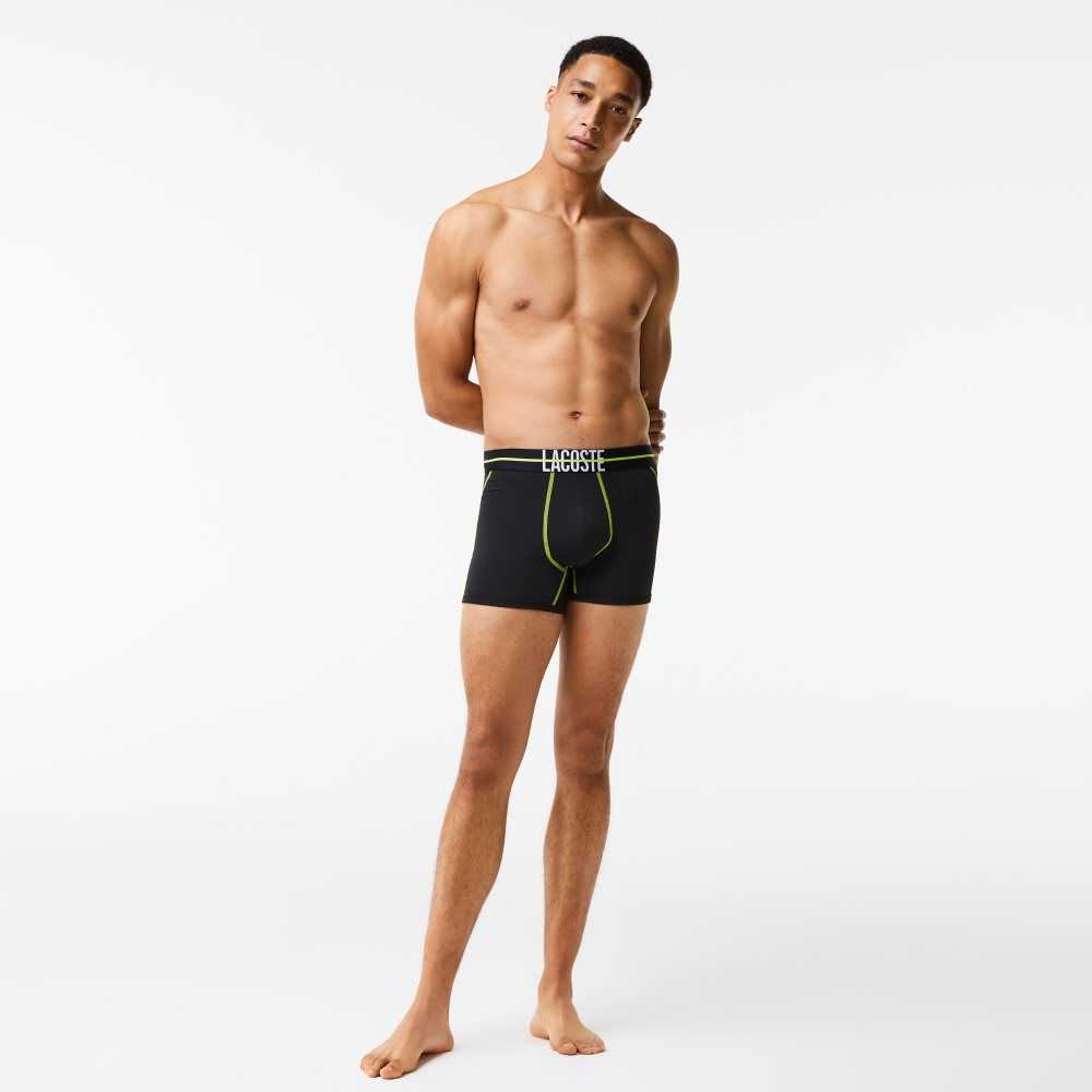 Lacoste Seamless Jersey Trunk Black / Yellow | CQFT-96712