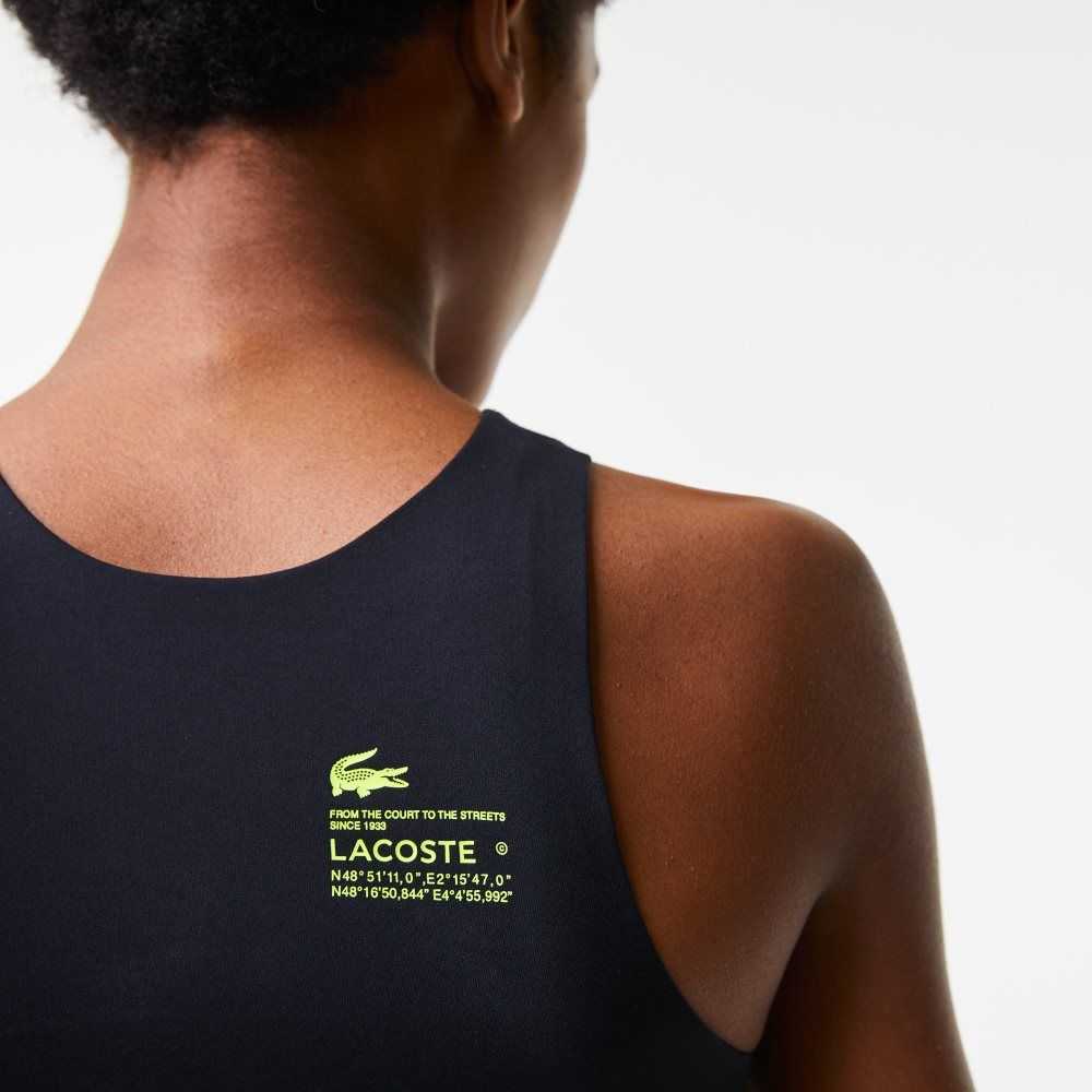 Lacoste Seamless Sports Bra Black | ROPE-34629