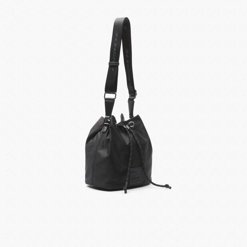 Lacoste Signature Patch Bucket Bag Black | KRJX-08692
