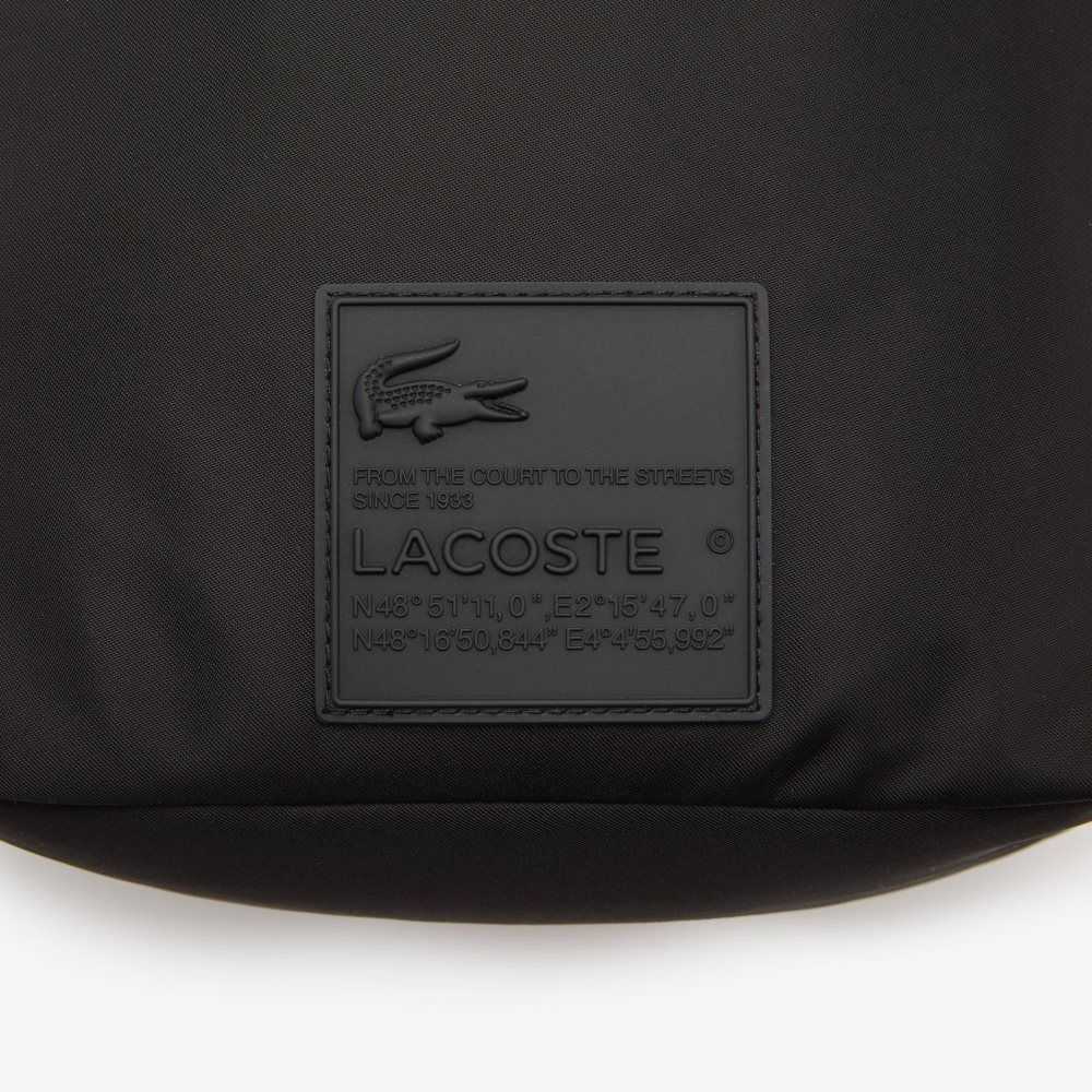 Lacoste Signature Patch Bucket Bag Black | KRJX-08692