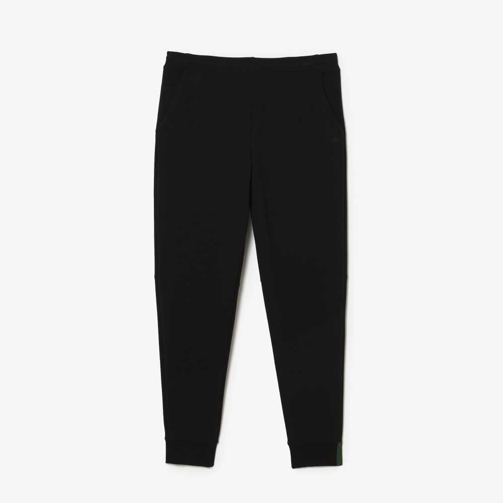 Lacoste Slim Fit Heathered Cotton Blend Tracksuit Pants Black | CFSA-43510