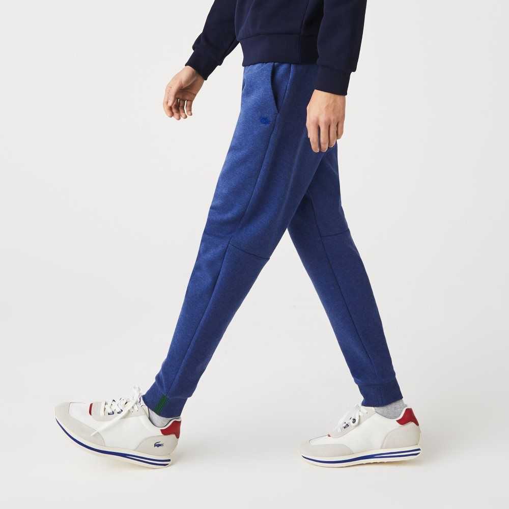 Lacoste Slim Fit Heathered Cotton Blend Tracksuit Pants Blue Chine | EGSV-23058