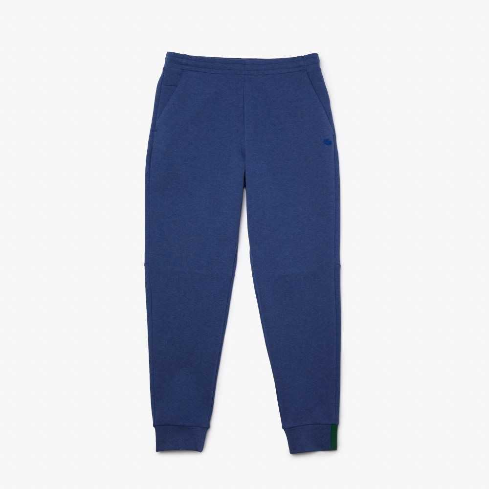 Lacoste Slim Fit Heathered Cotton Blend Tracksuit Pants Blue Chine | EGSV-23058