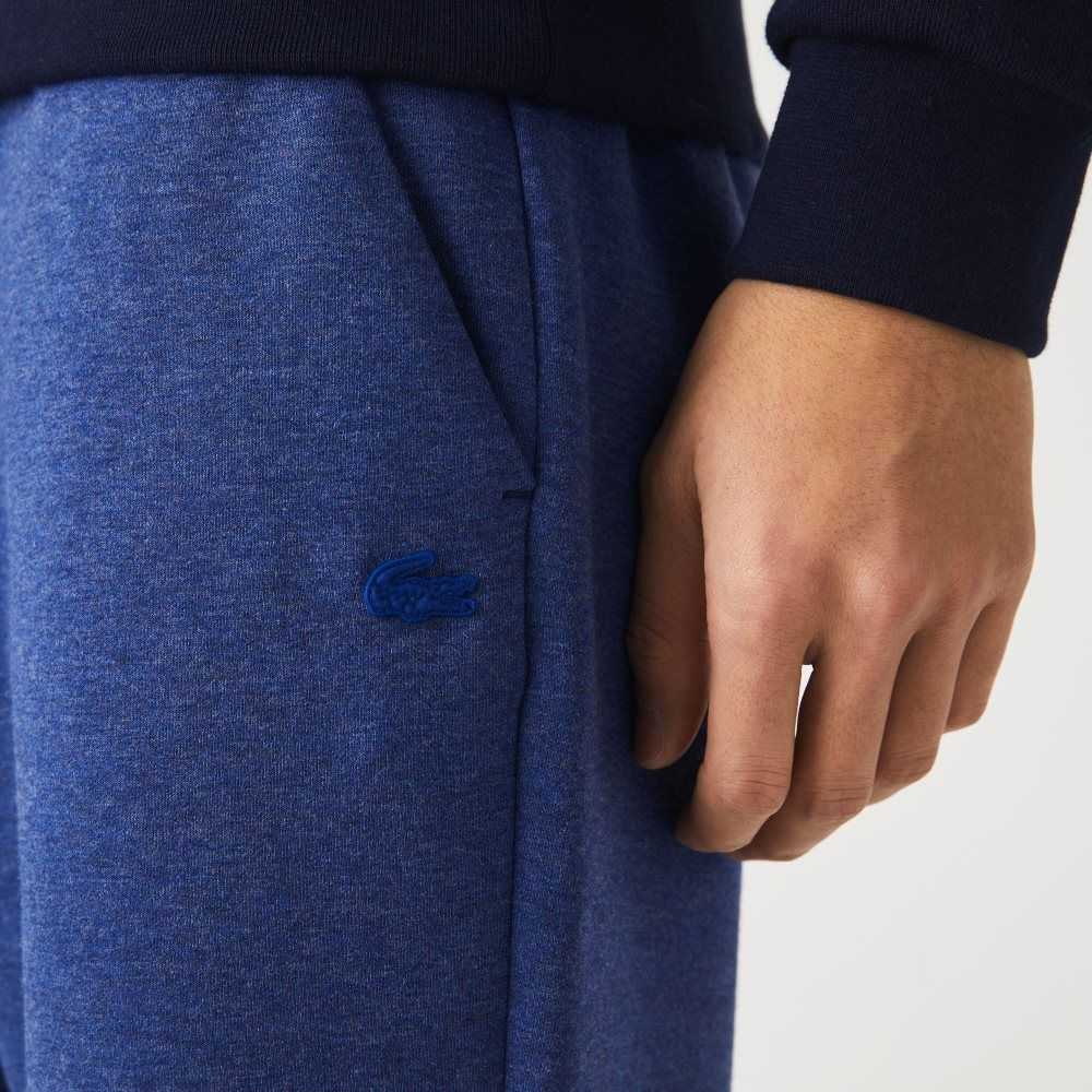 Lacoste Slim Fit Heathered Cotton Blend Tracksuit Pants Blue Chine | EGSV-23058