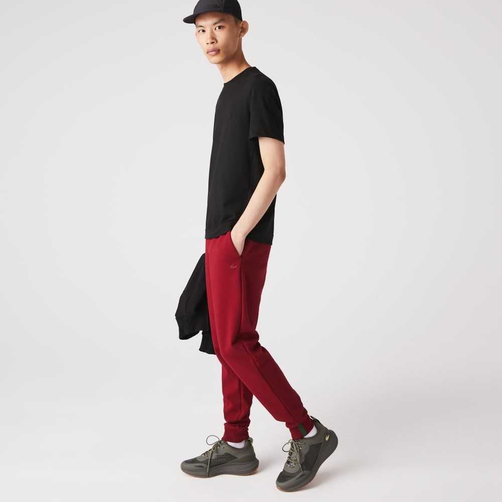 Lacoste Slim Fit Heathered Cotton Blend Tracksuit Pants Bordeaux | NXDR-96231