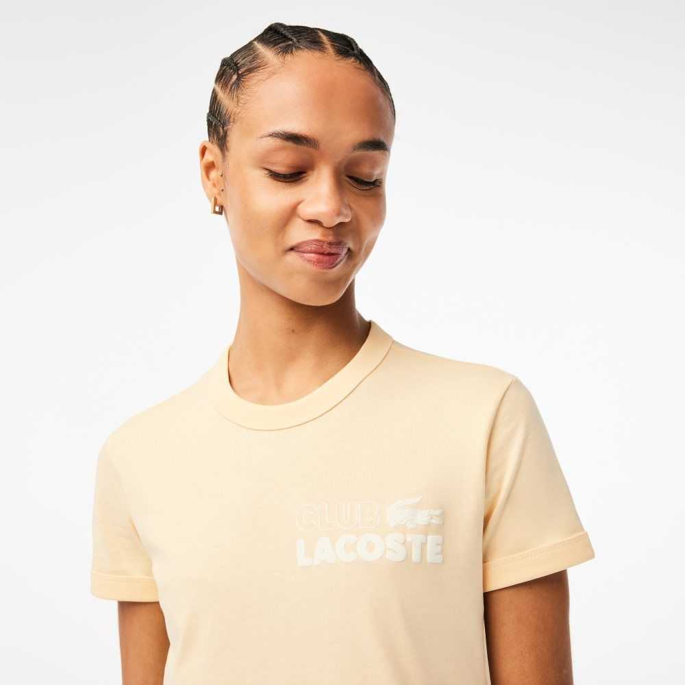 Lacoste Slim Fit Organic Cotton Jersey T-Shirt Yellow | CZBF-59638