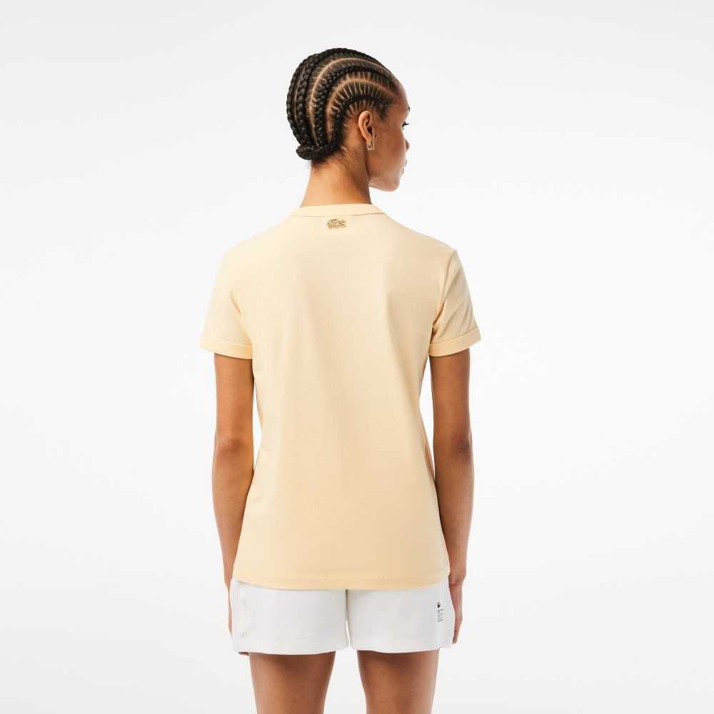 Lacoste Slim Fit Organic Cotton Jersey T-Shirt Yellow | CZBF-59638