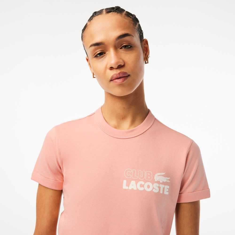 Lacoste Slim Fit Organic Cotton Jersey T-Shirt Light Pink | FPHZ-61728