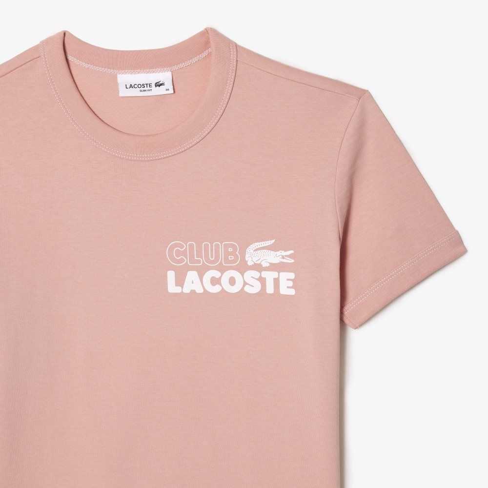 Lacoste Slim Fit Organic Cotton Jersey T-Shirt Light Pink | FPHZ-61728