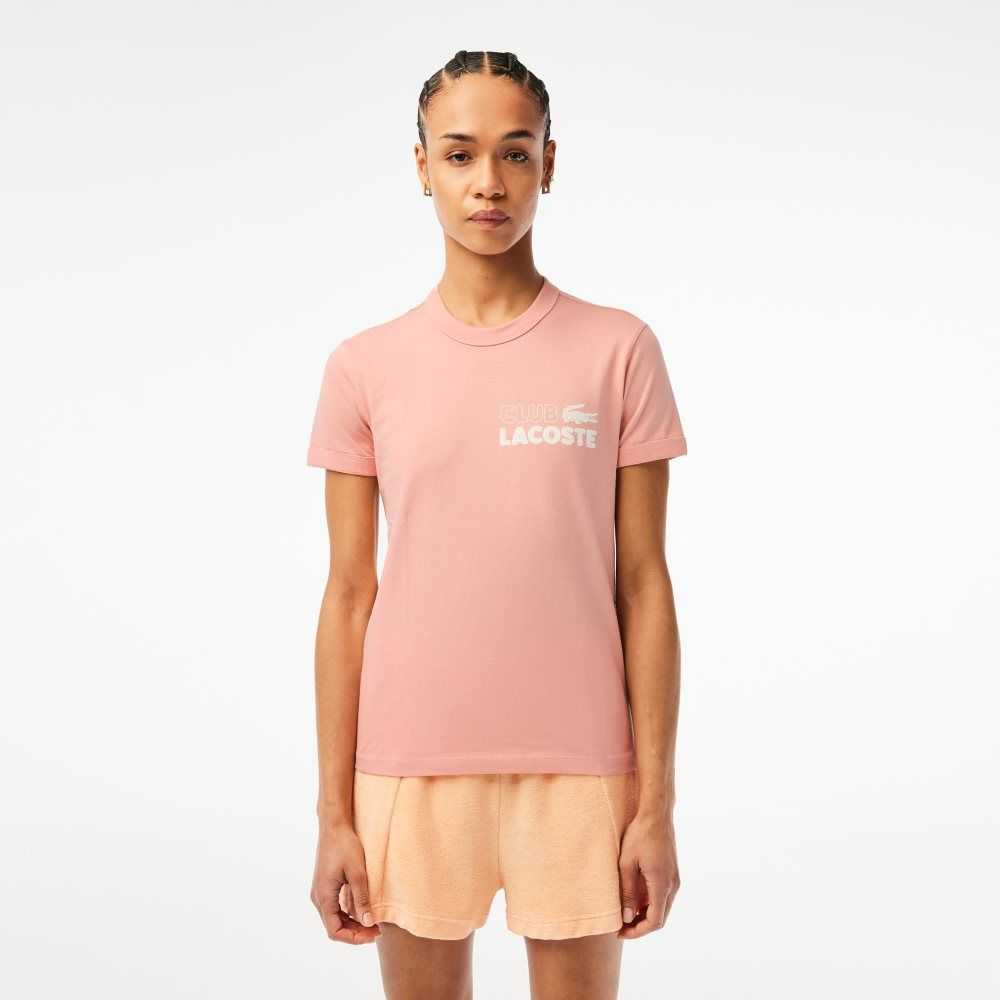 Lacoste Slim Fit Organic Cotton Jersey T-Shirt Light Pink | FPHZ-61728