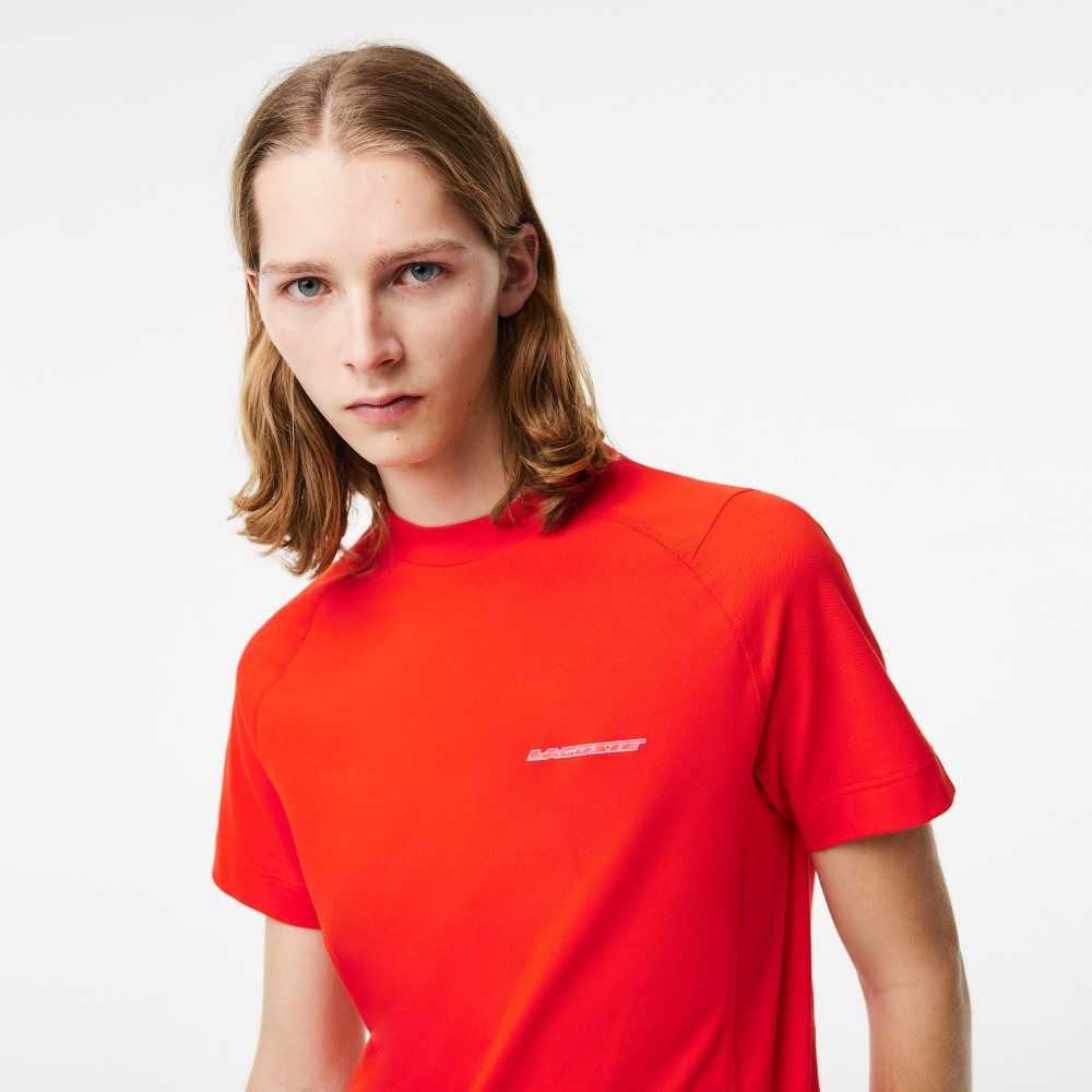 Lacoste Slim Fit Organic Cotton Pique T-Shirt Red | WCET-87514