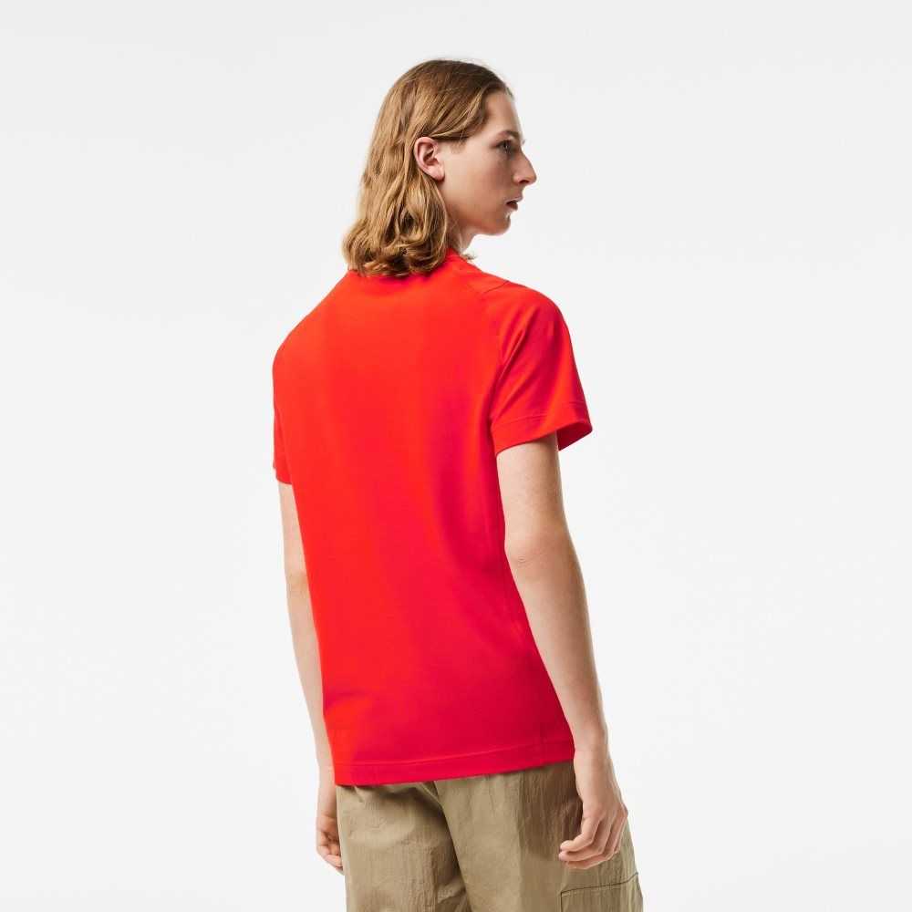 Lacoste Slim Fit Organic Cotton Pique T-Shirt Red | WCET-87514