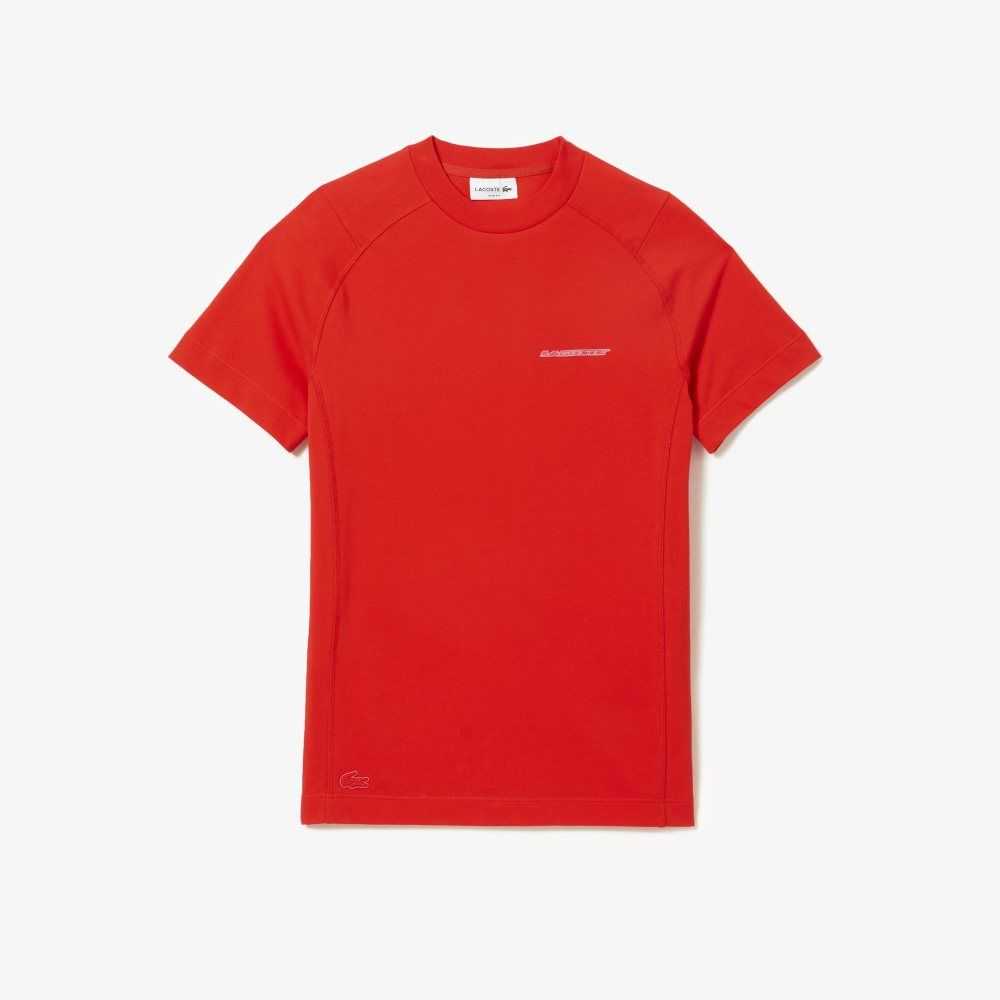 Lacoste Slim Fit Organic Cotton Pique T-Shirt Red | WCET-87514