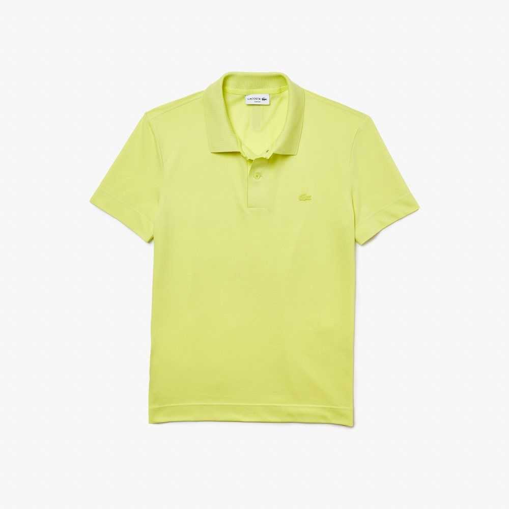 Lacoste Slim Fit Organic Stretch Cotton Pique Polo Flashy Yellow | LMBA-47801