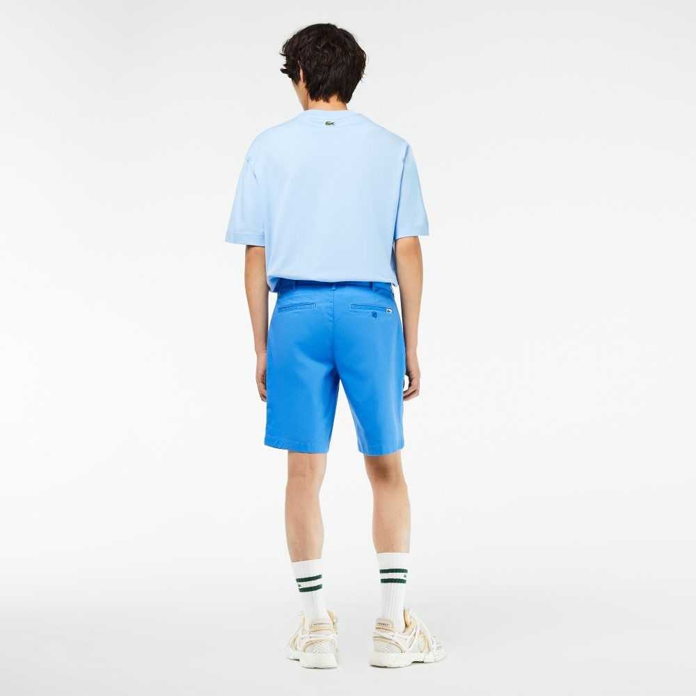 Lacoste Slim Fit Stretch Cotton Bermuda Shorts Blue | LDFX-28160