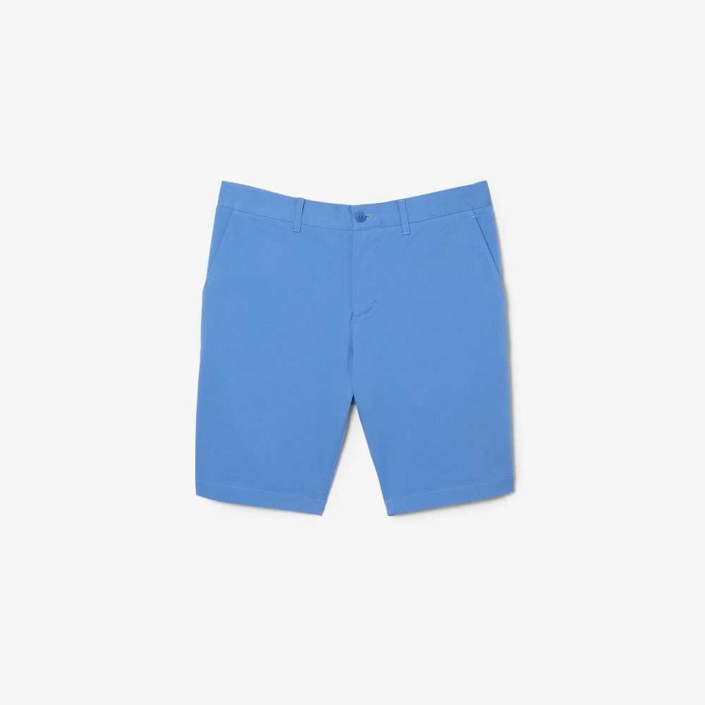 Lacoste Slim Fit Stretch Cotton Bermuda Shorts Blue | LDFX-28160