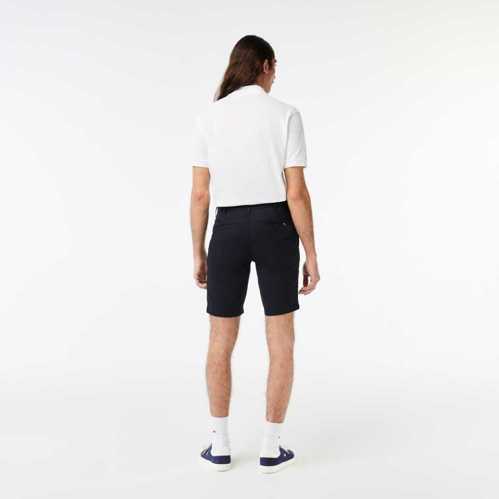 Lacoste Slim Fit Stretch Cotton Bermuda Shorts Navy Blue | PEUA-71984