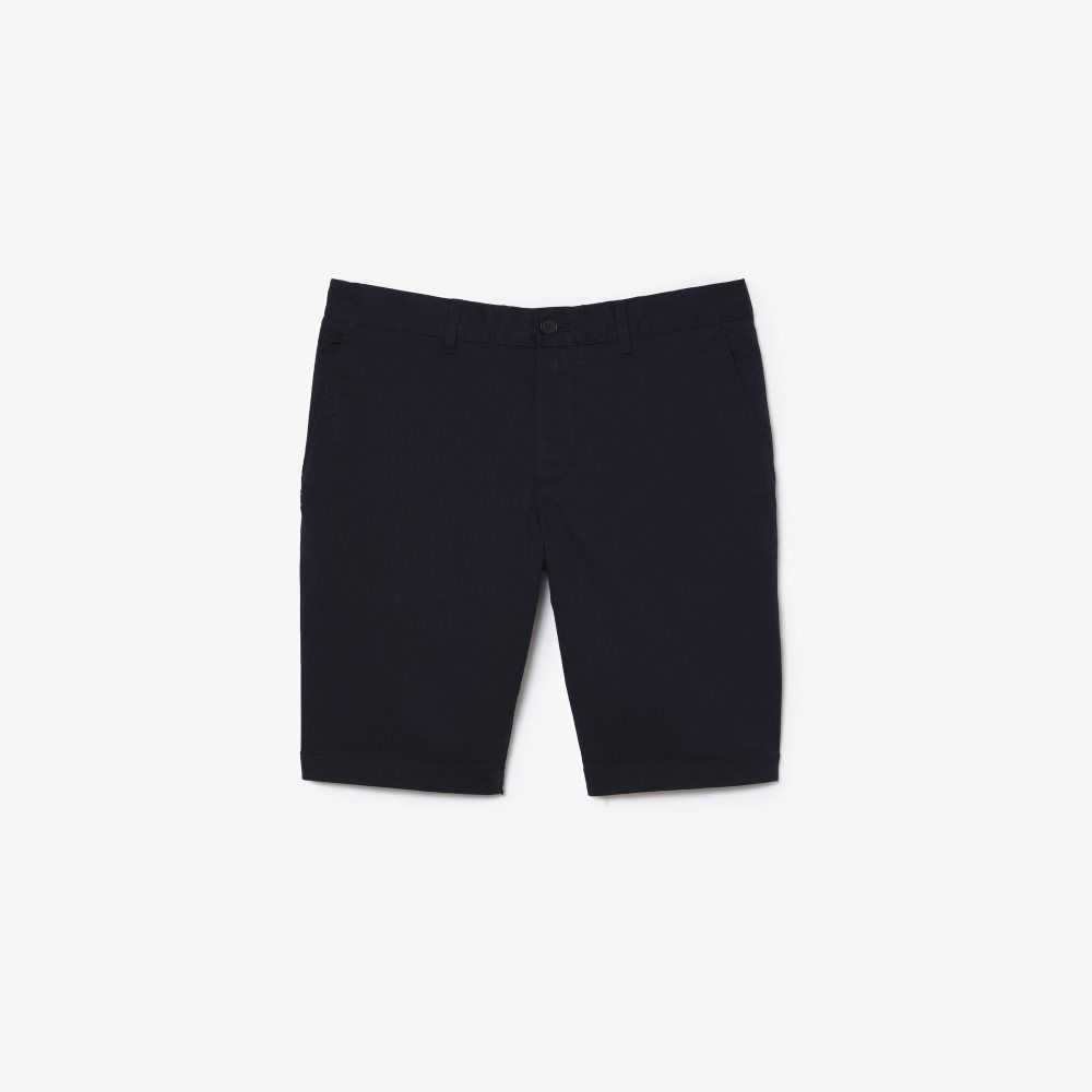 Lacoste Slim Fit Stretch Cotton Bermuda Shorts Navy Blue | PEUA-71984