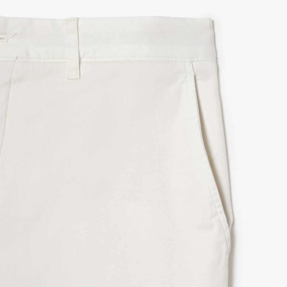 Lacoste Slim Fit Stretch Cotton Bermuda Shorts White | ZYSW-64905