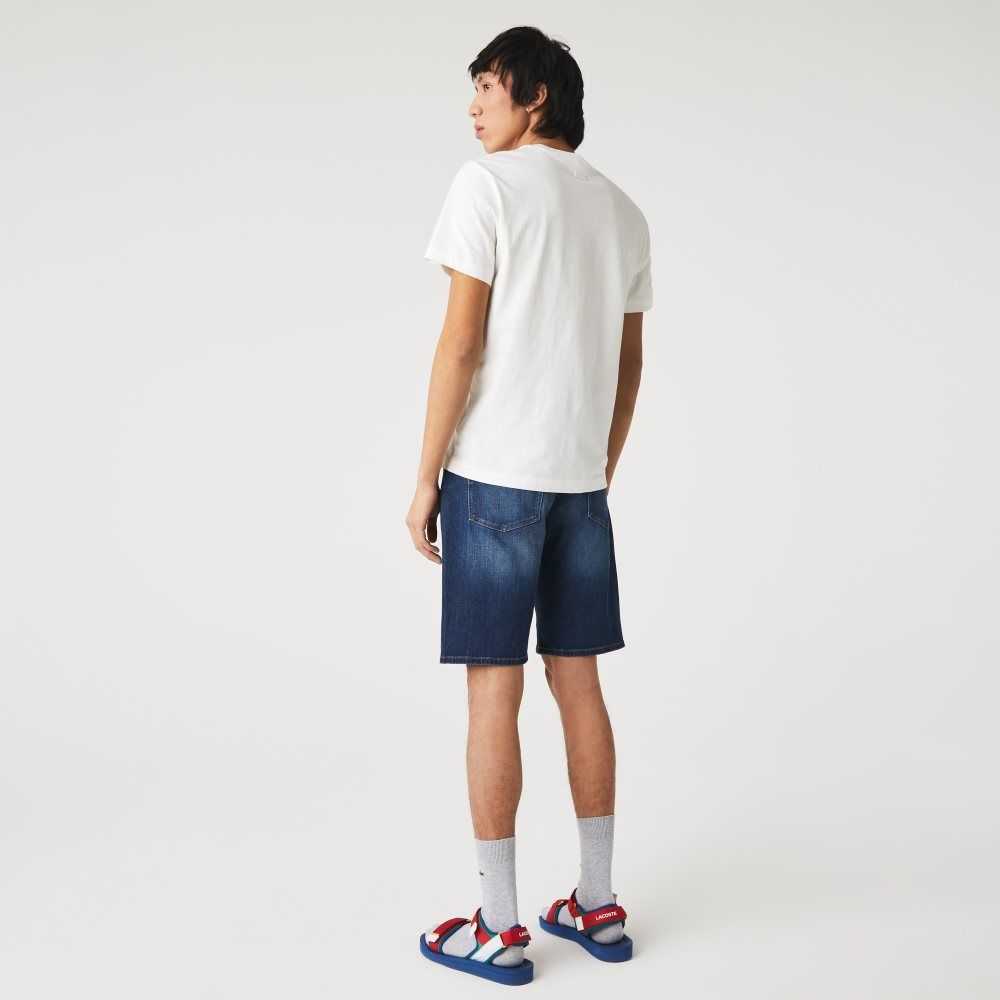 Lacoste Slim Fit Stretch Cotton Denim Bermuda Shorts Blue | CYWR-54872