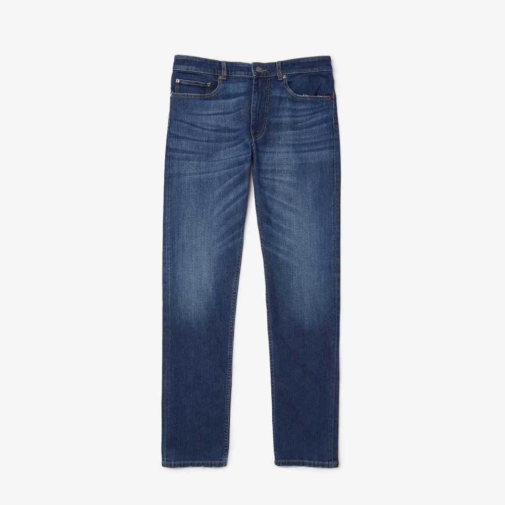 Lacoste Slim Fit Stretch Cotton Denim Pants Blue | BTRH-02684