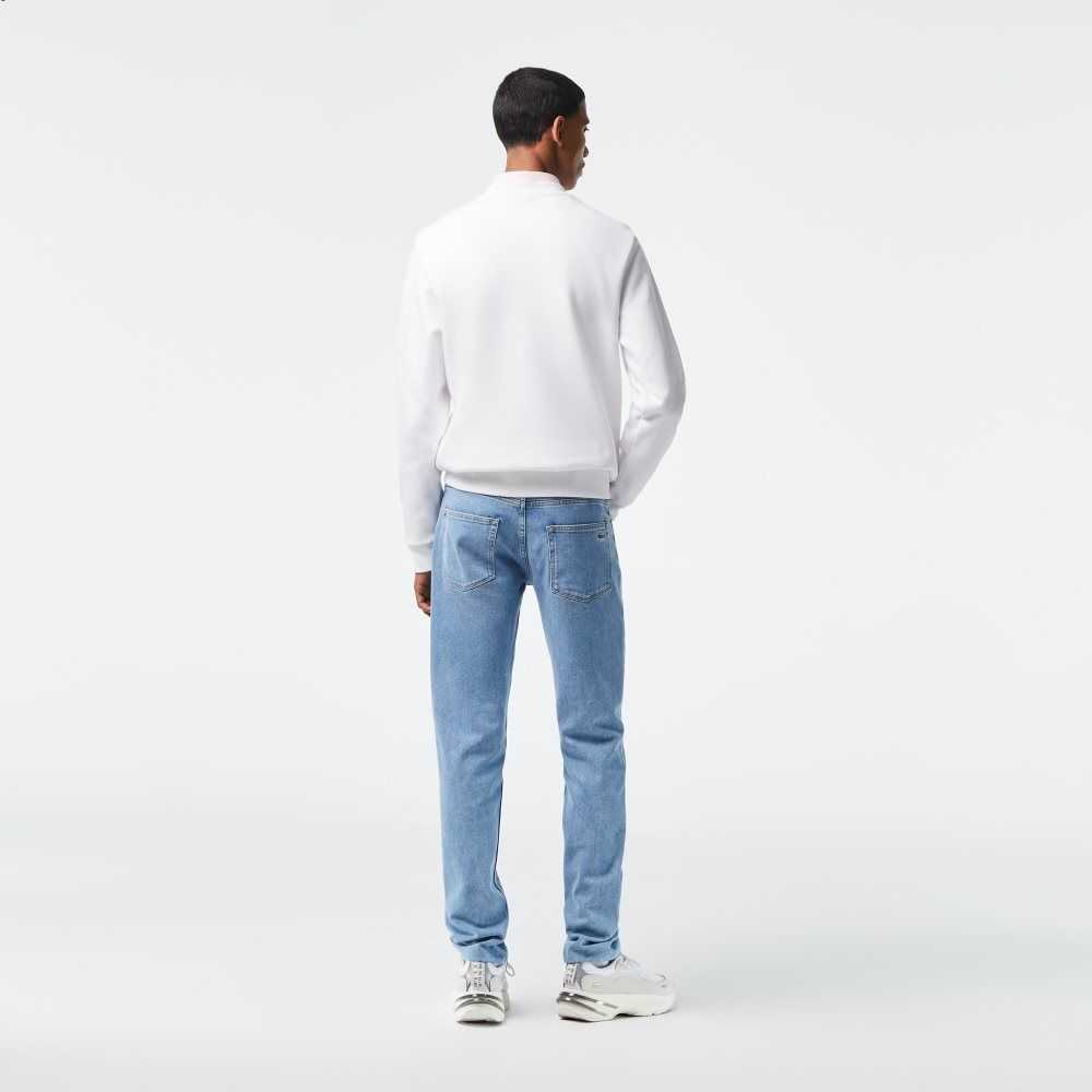 Lacoste Slim Fit Stretch Cotton Denim Pants Blue | SYWJ-69015