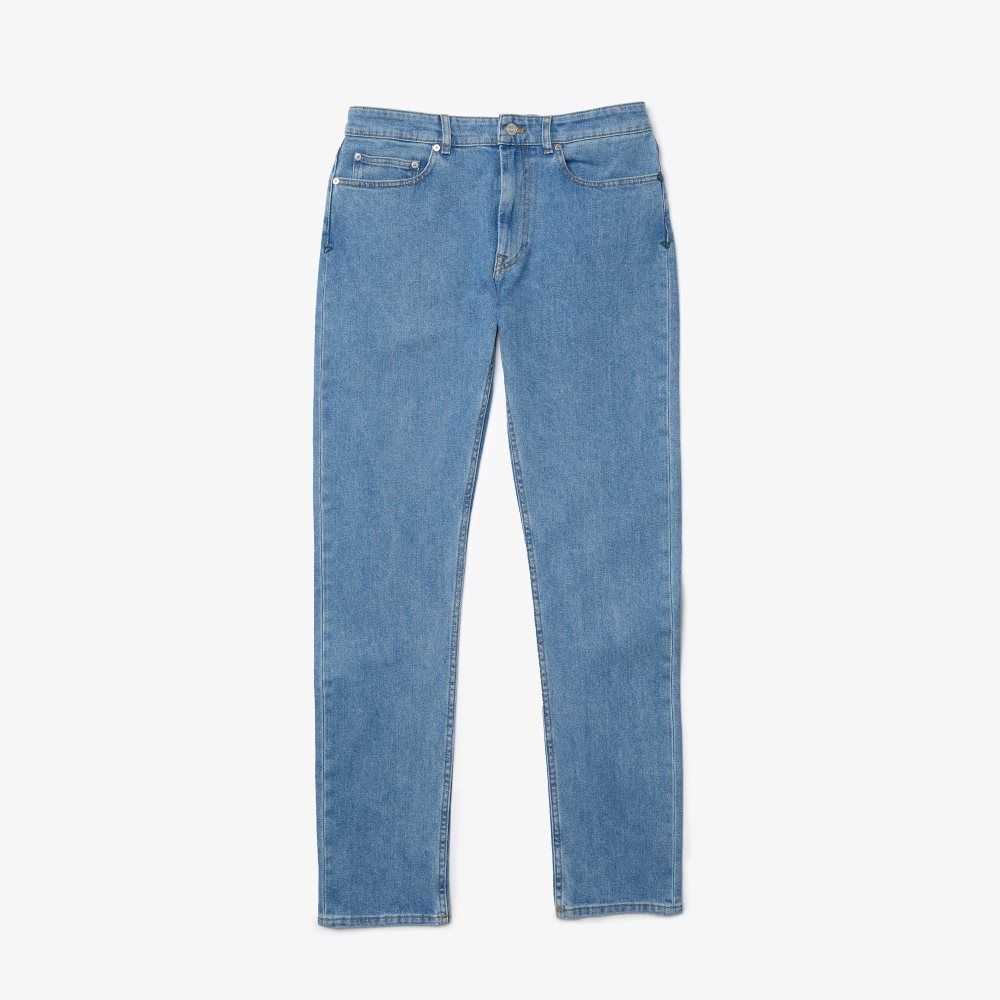 Lacoste Slim Fit Stretch Cotton Denim Pants Blue | SYWJ-69015