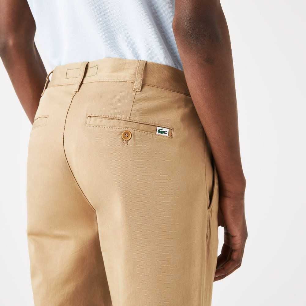 Lacoste Slim Fit Stretch Cotton Pants Beige | LHVW-85290