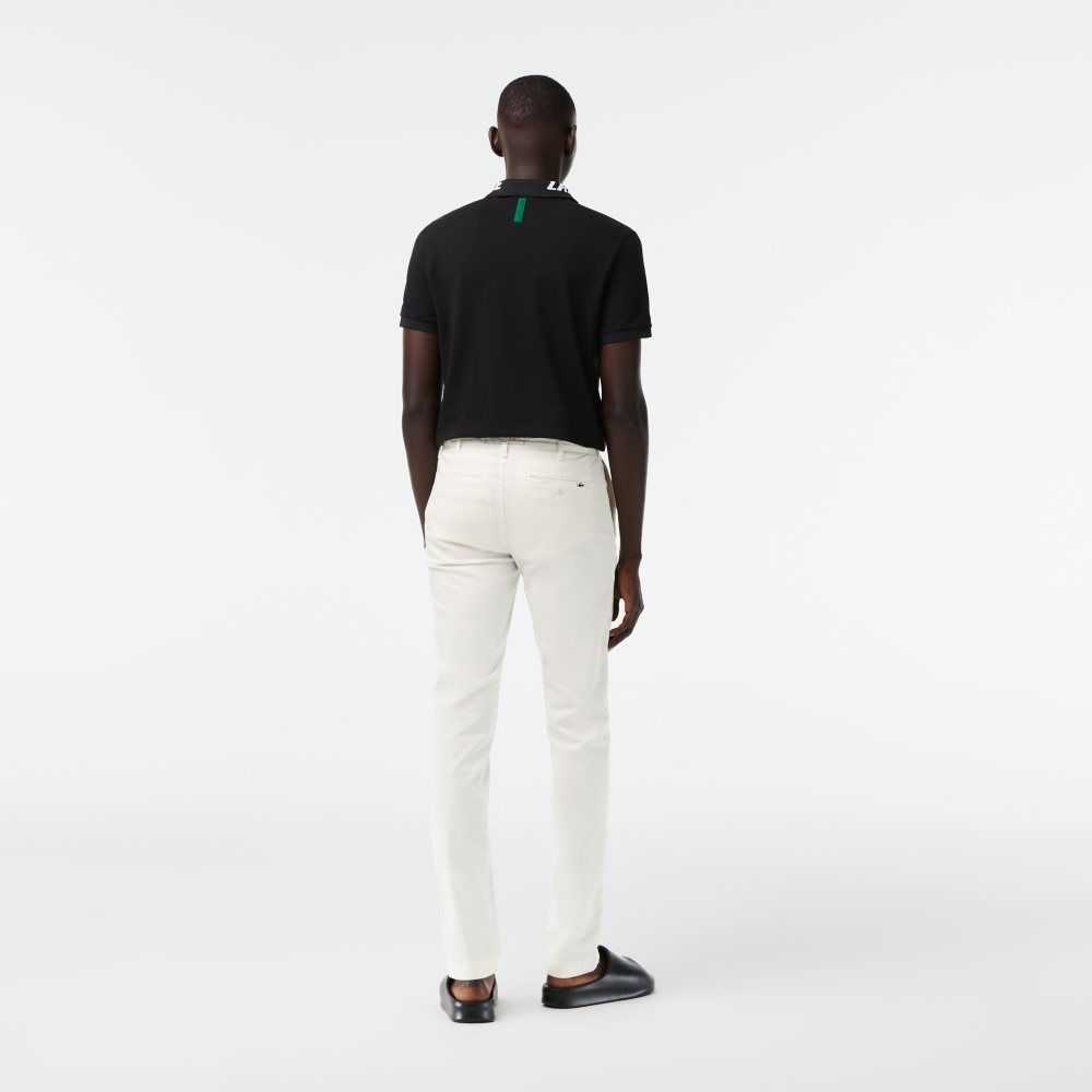 Lacoste Slim Fit Stretch Cotton Pants White | YLPW-51643