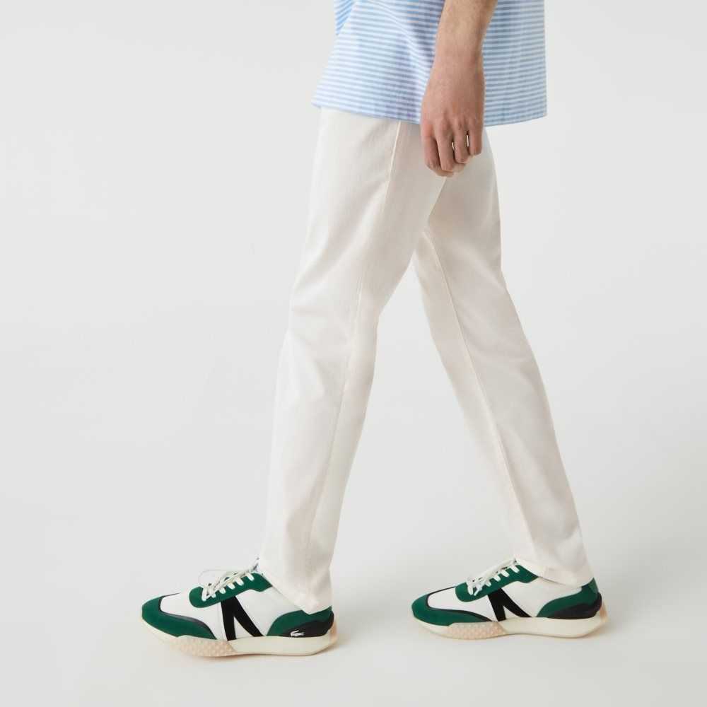 Lacoste Slim Fit Stretch Cotton Pants White | YLPW-51643