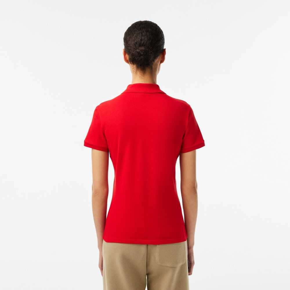 Lacoste Slim Fit Stretch Cotton Pique Polo Red | AYCT-25087